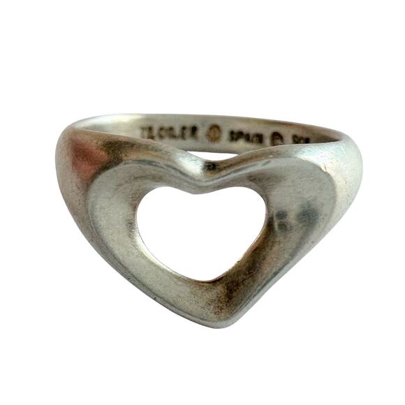 Tiffany & Co. Elsa Peretti Open Heart Ring - Size 5 - Sterling Silver - Picture 6 of 8